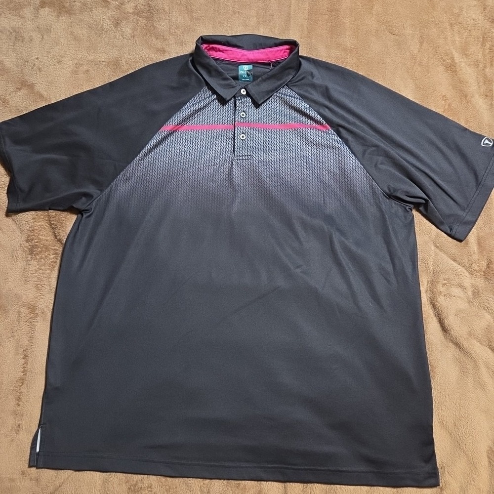 Pro Tour Lightweight Golf Polo shirt collar top black hot pink cooling Mens XXL